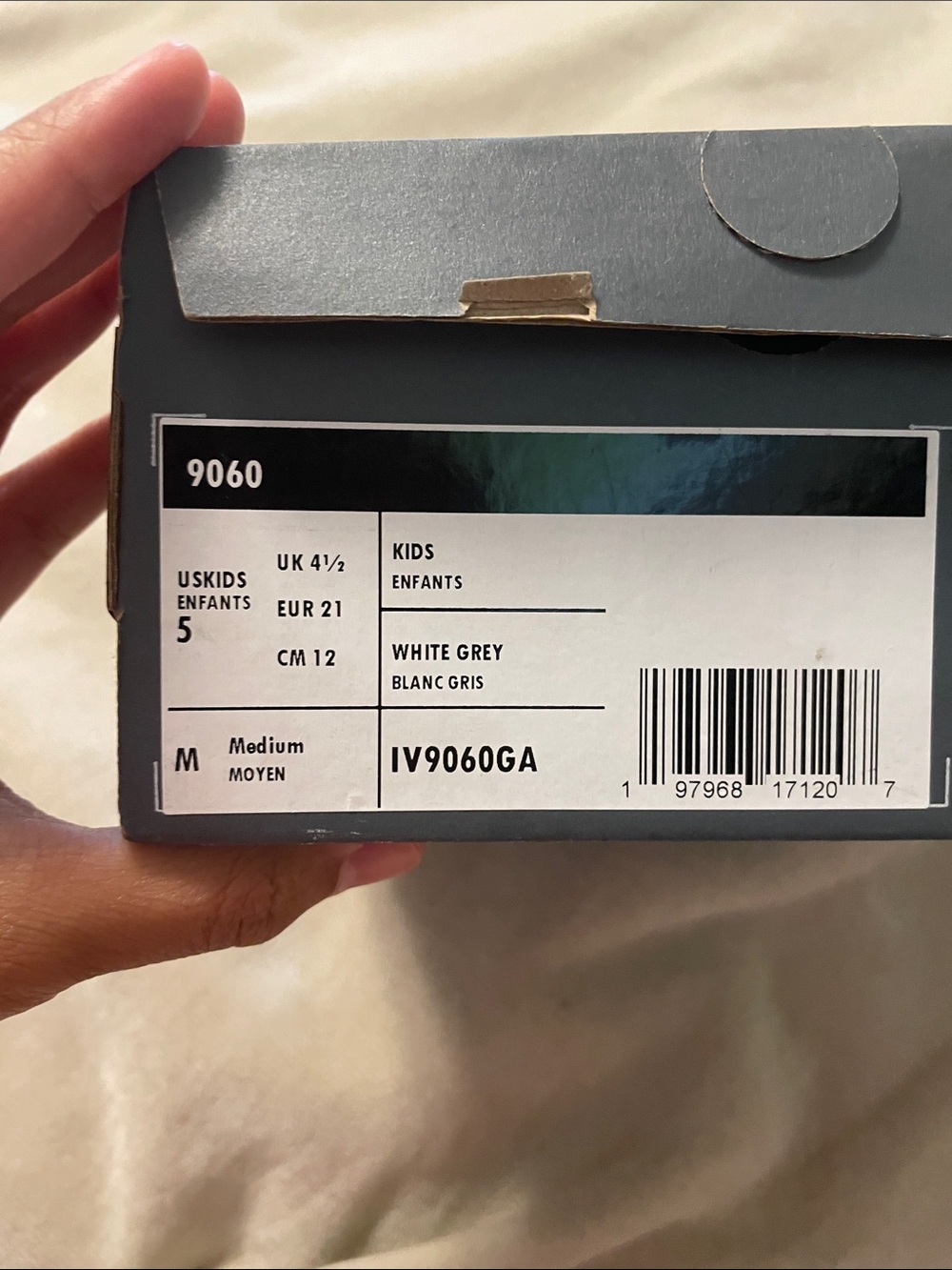 New Balance Kids White and Gray Mesh Sneakers - Picture 5 of 5